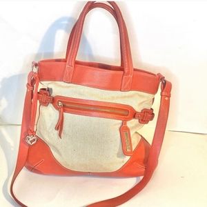 BRIGHTON Coral & Tan Shoulder Bag